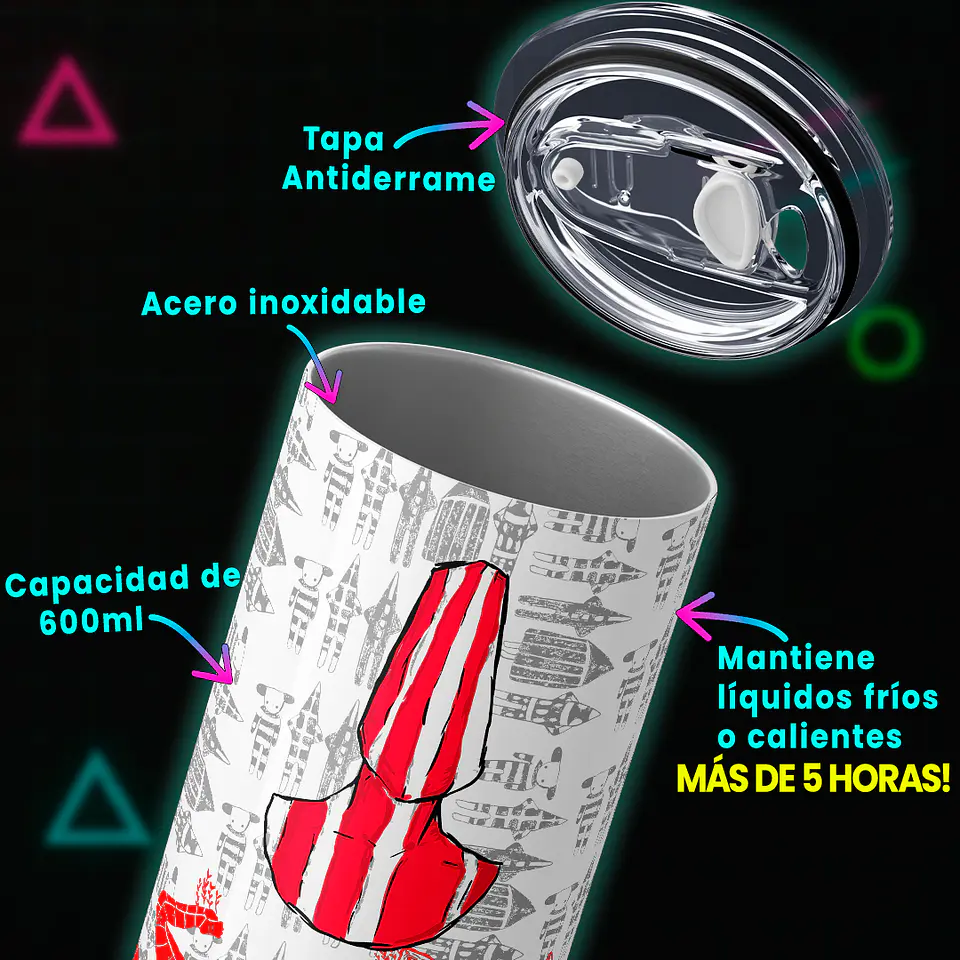 Vaso térmico 600ml - Diseño Selk'nam Ancestral Red 4