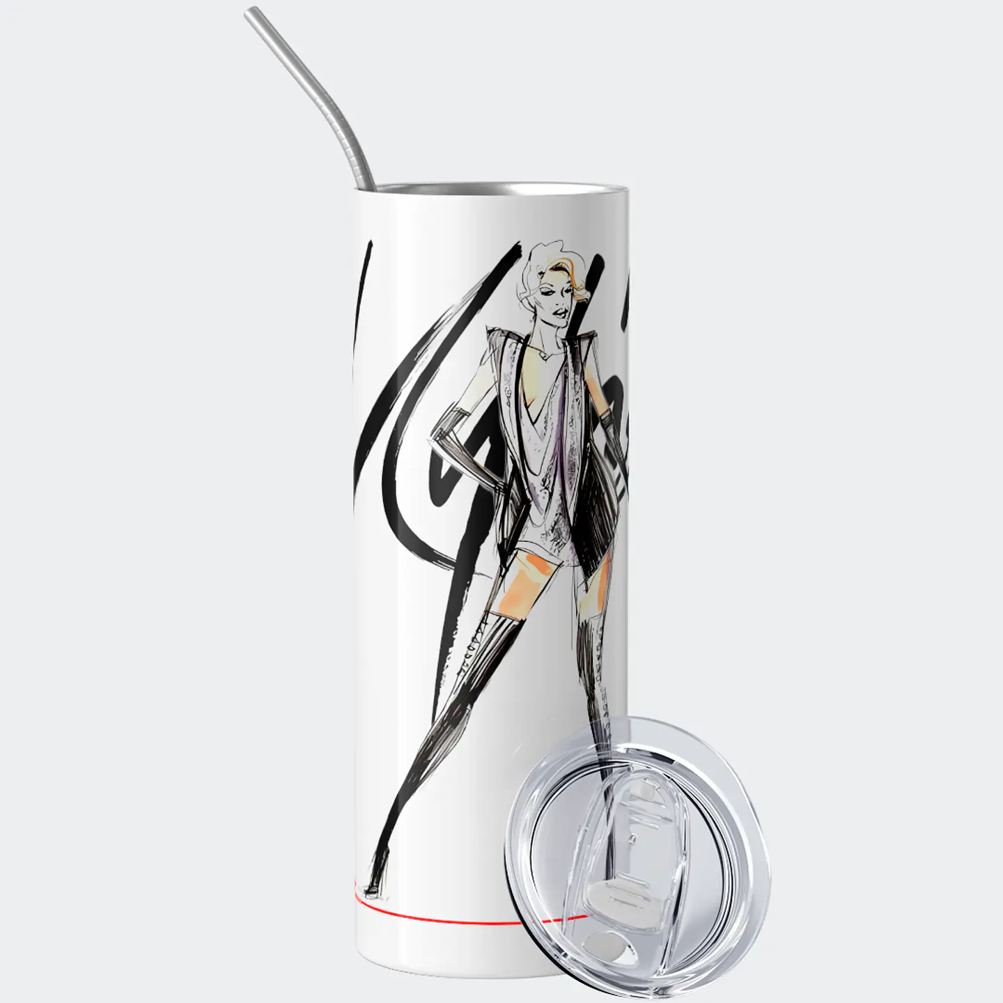 Vaso térmico 600ml - Diseño Kylie Fashion Sketch 2