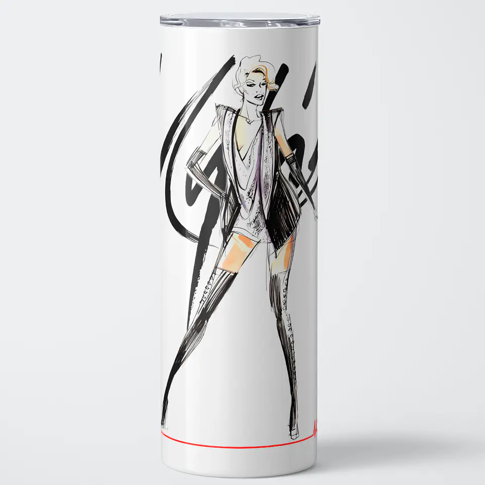 Vaso térmico 600ml - Diseño Kylie Fashion Sketch 1