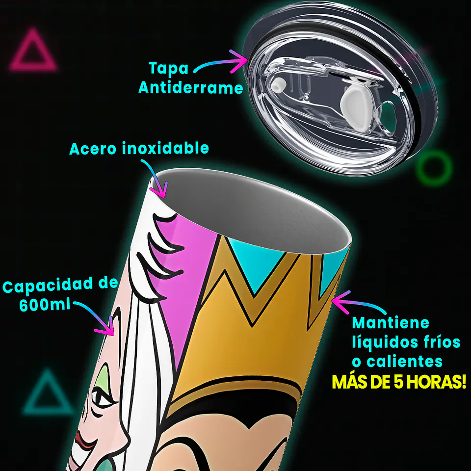 Vaso térmico 600ml - Diseño Villain Icons Split 4
