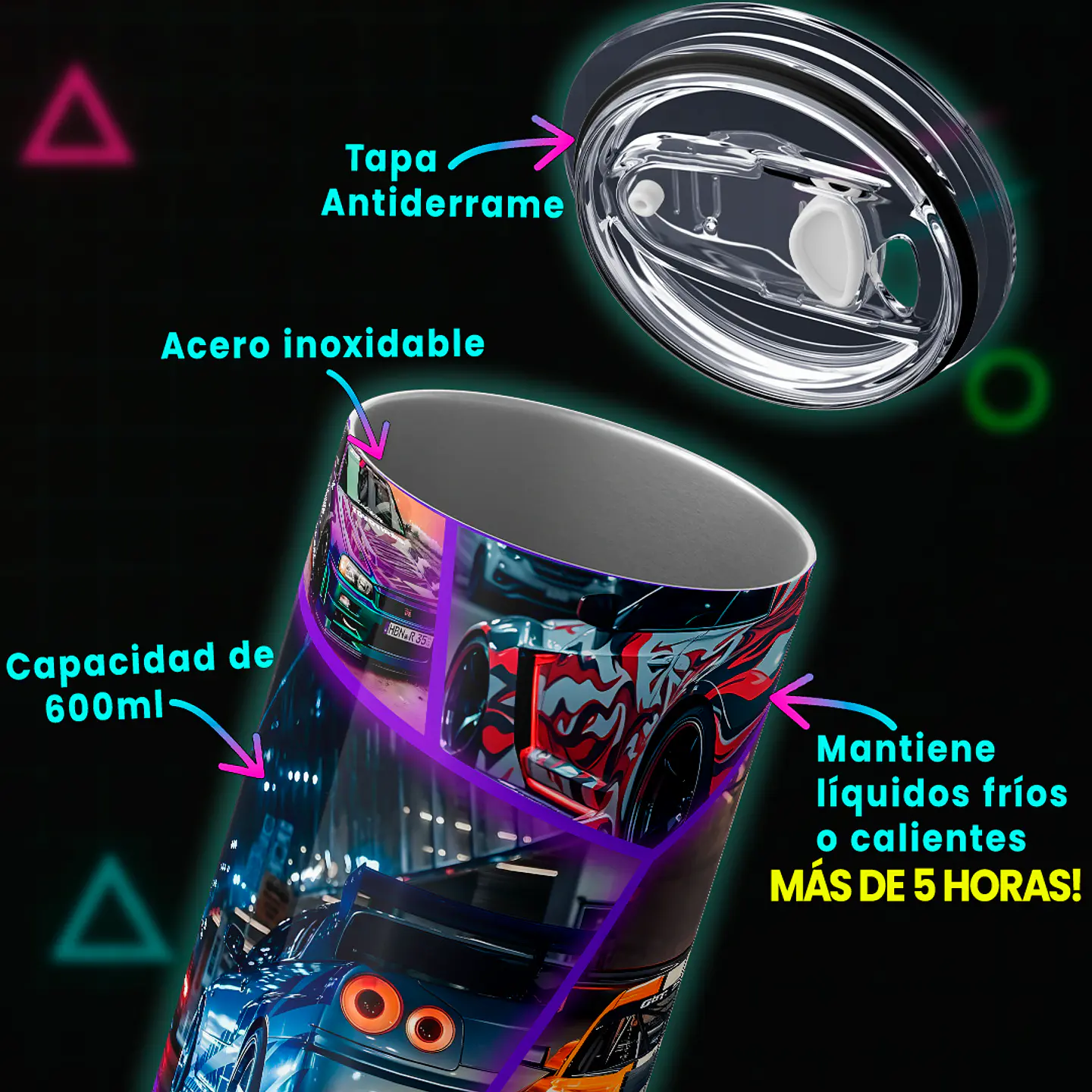 Vaso térmico 600ml - Diseño Tuning JDM Mosaic 4