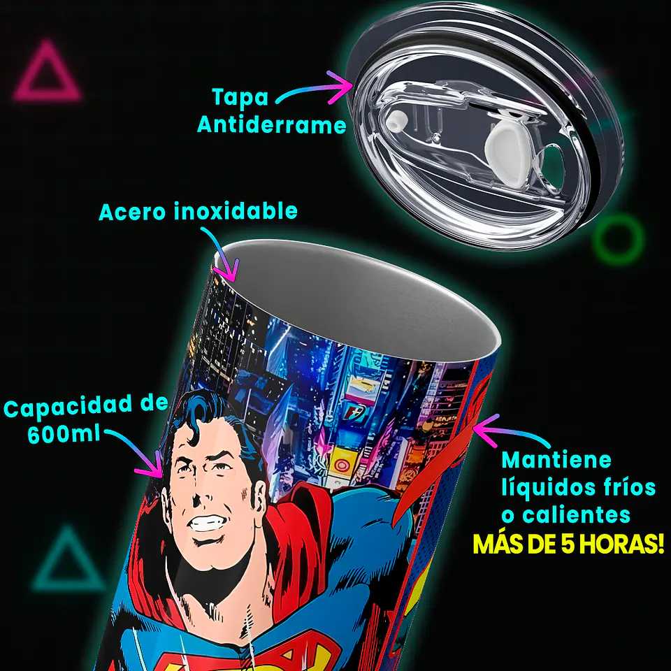 Vaso térmico 600ml - Diseño Superman Metropolis Pop 4