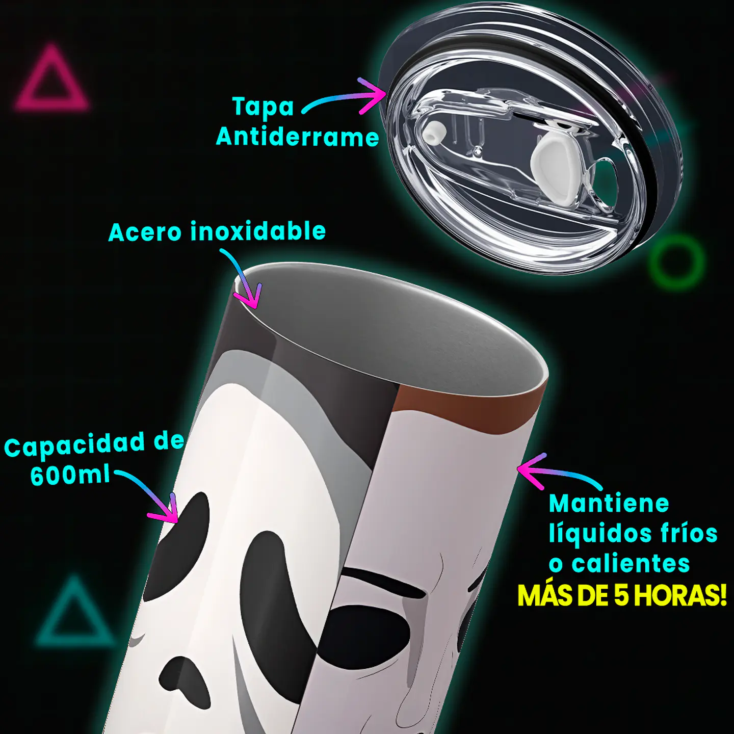 Vaso térmico 600ml - Diseño Slashers Horror Split 4