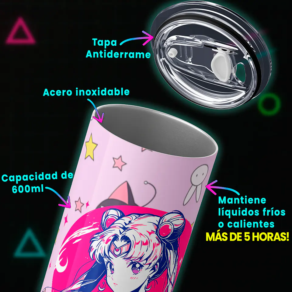 Vaso térmico 600ml - Diseño Sailor Moon Cosmic Pop 3