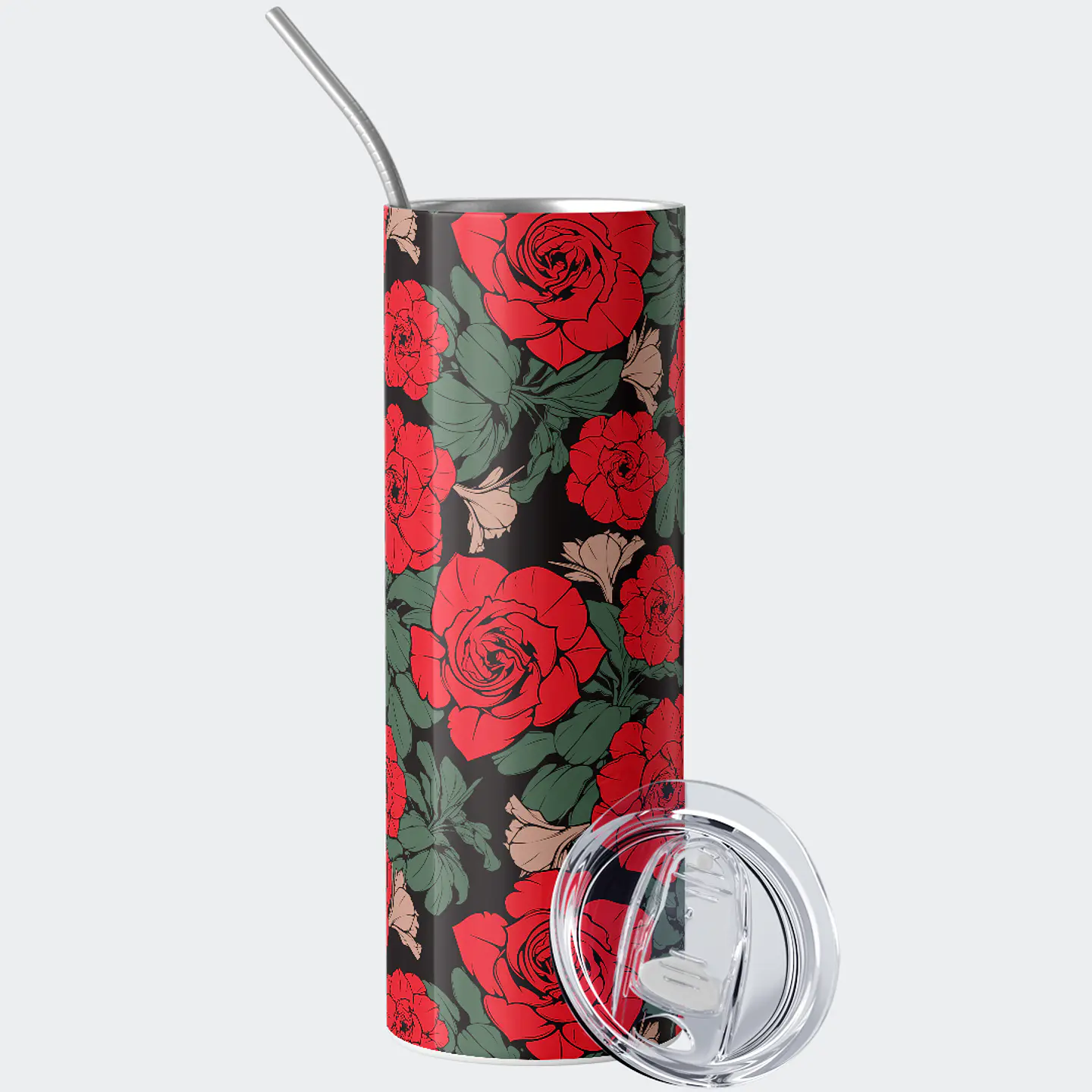 Vaso térmico 600ml - Diseño Dark Rose Pattern 2