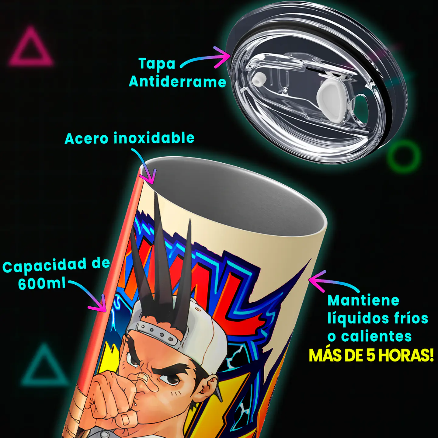 Vaso térmico 600ml - Diseño Shoma Sawamura Rival Schools 4