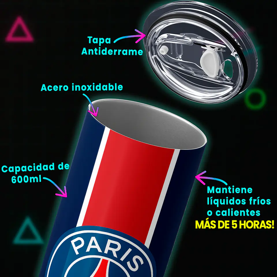 Vaso térmico 600ml - Diseño PSG Parisian 3