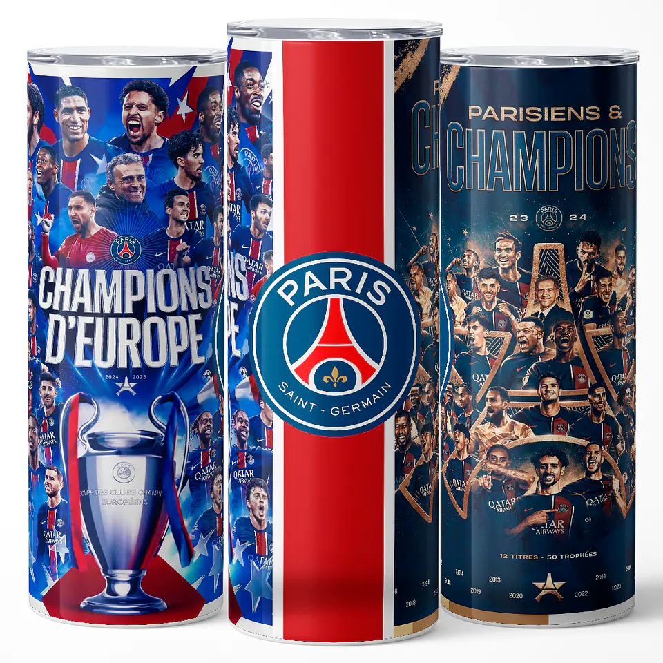 Vaso térmico 600ml - Diseño PSG Champions d'Europe Special Edition 3