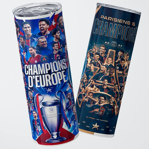 Vaso térmico 600ml - Diseño PSG Champions d'Europe Special Edition