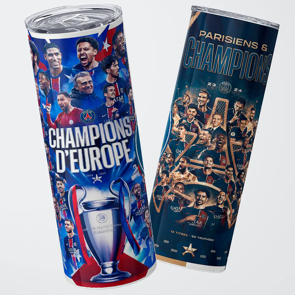 Vaso térmico 600ml - Diseño PSG Champions d'Europe Special Edition 1
