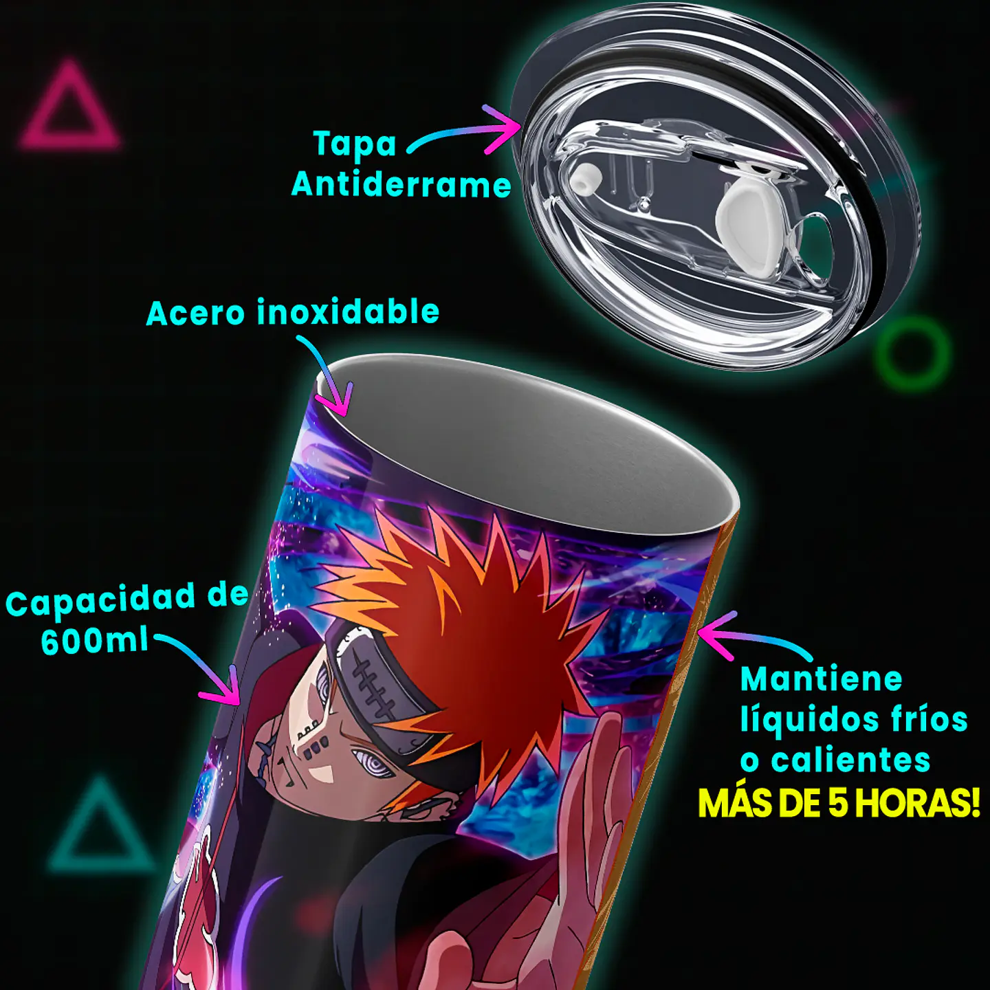 Vaso térmico 600ml - Diseño Pain Akatsuki Shinra Tensei Edition 4