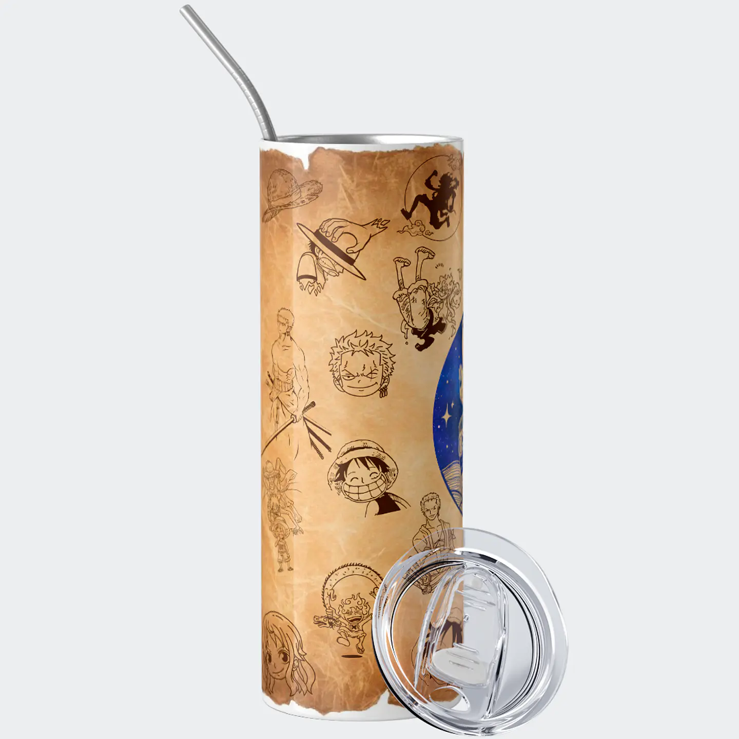 Vaso térmico 600ml - Diseño One Piece Vintage Scroll 2