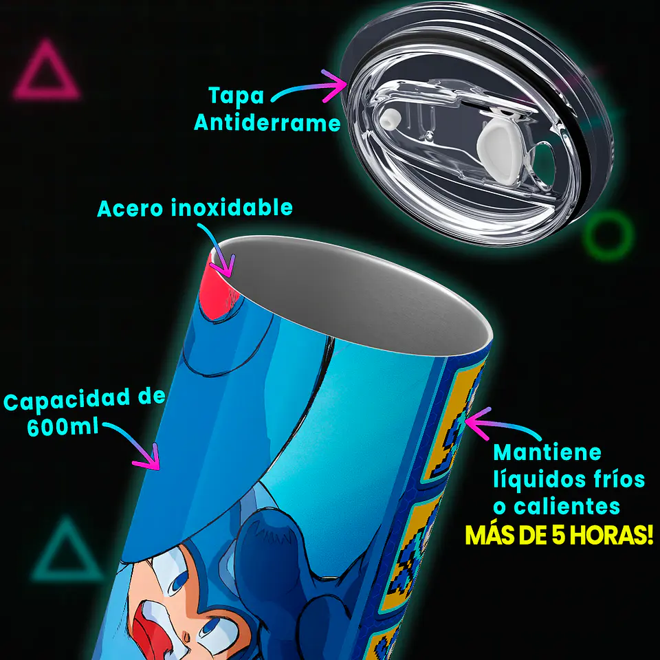 Vaso térmico 600ml - Diseño Mega Man 8-Bit Evolution 4