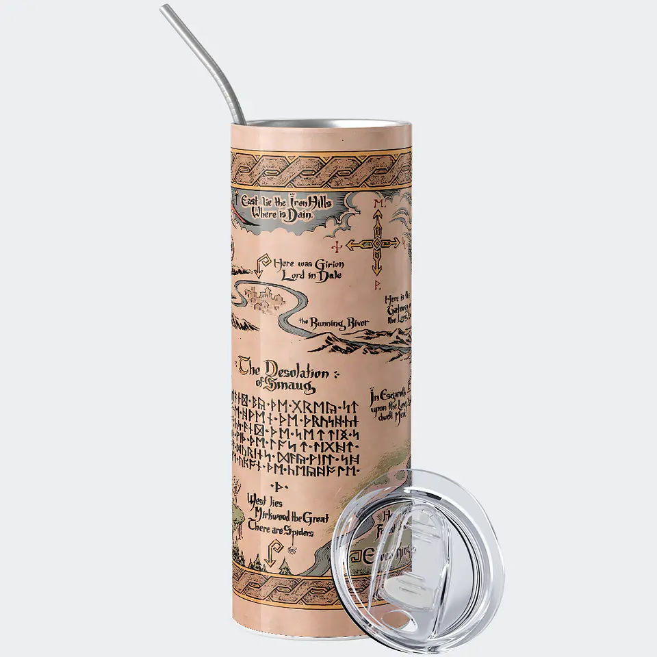 Vaso térmico 600ml - Diseño Middle-earth Thror's Map 2