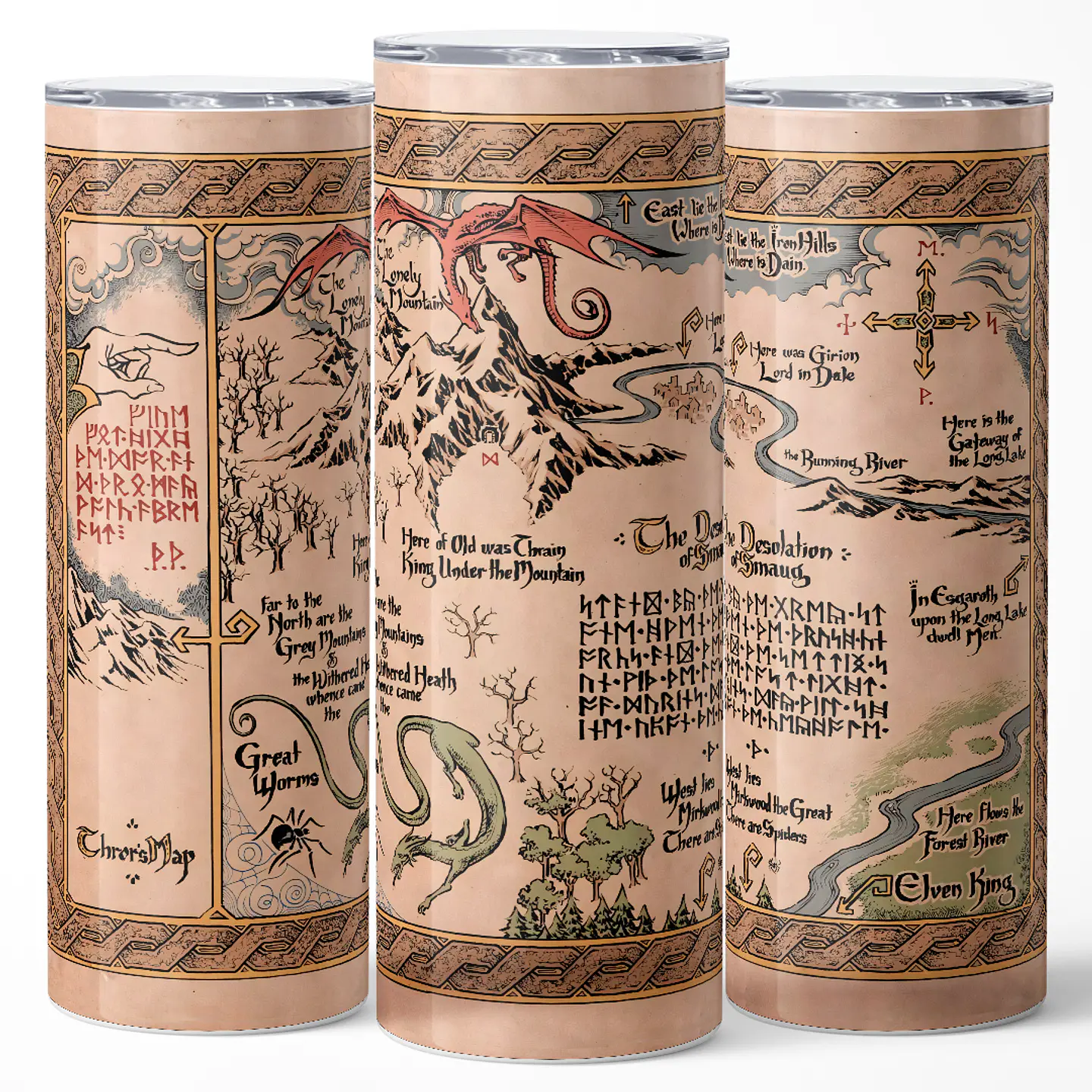 Vaso térmico 600ml - Diseño Middle-earth Thror's Map 3