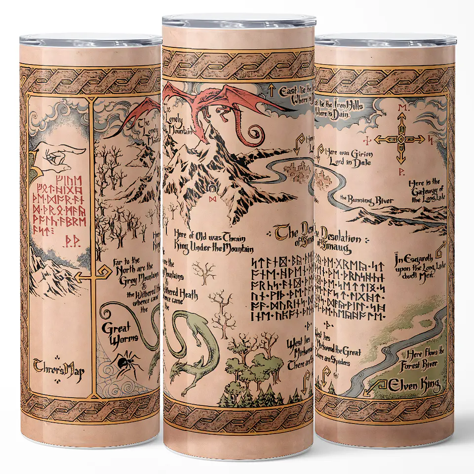 Vaso térmico 600ml - Diseño Middle-earth Thror's Map 3