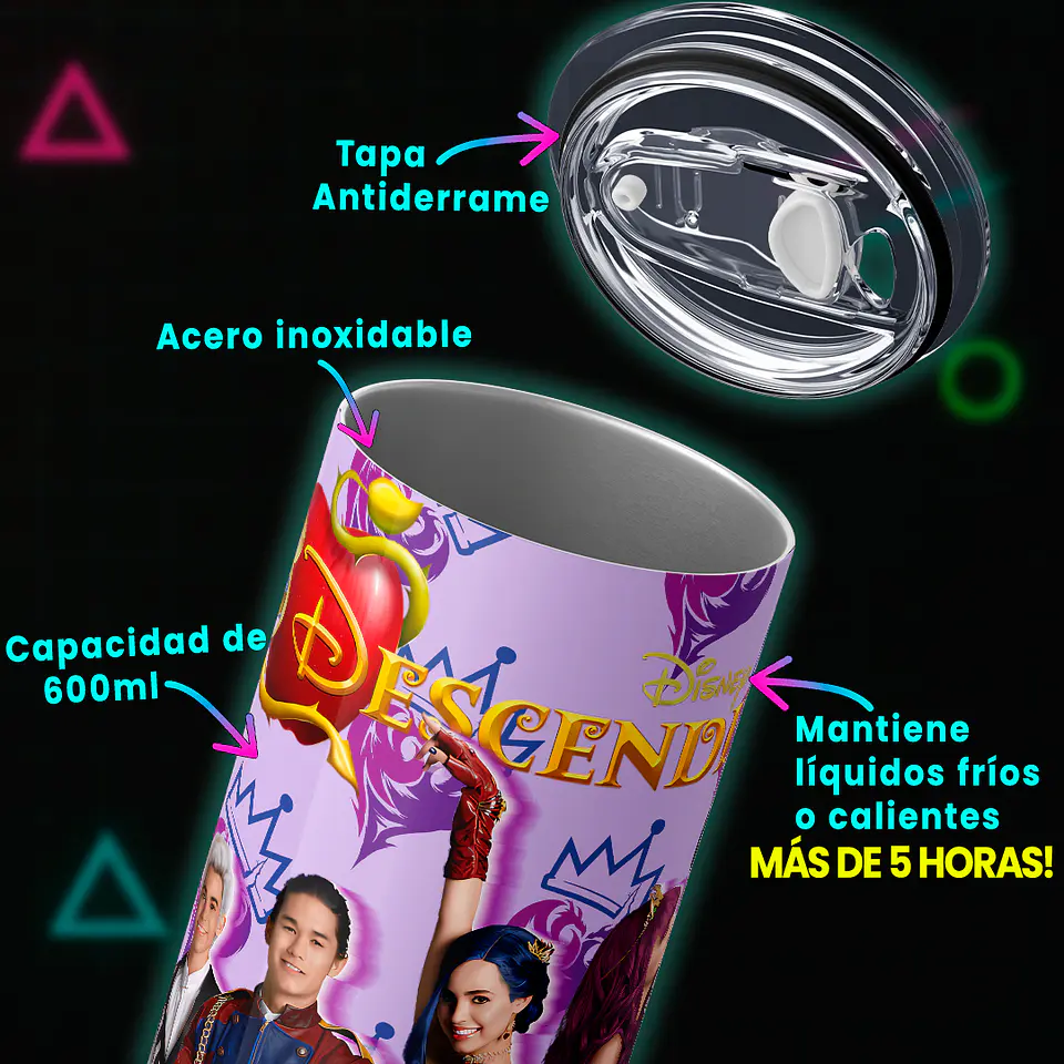 Vaso térmico 600ml - Diseño Descendientes Royal Purple 4