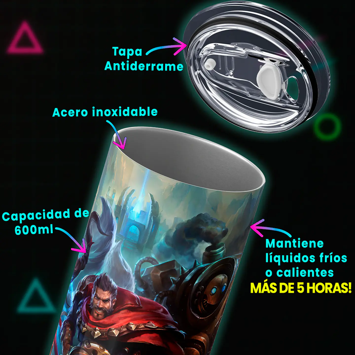 Vaso térmico 600ml - Diseño League of Legends Battle Rift 4