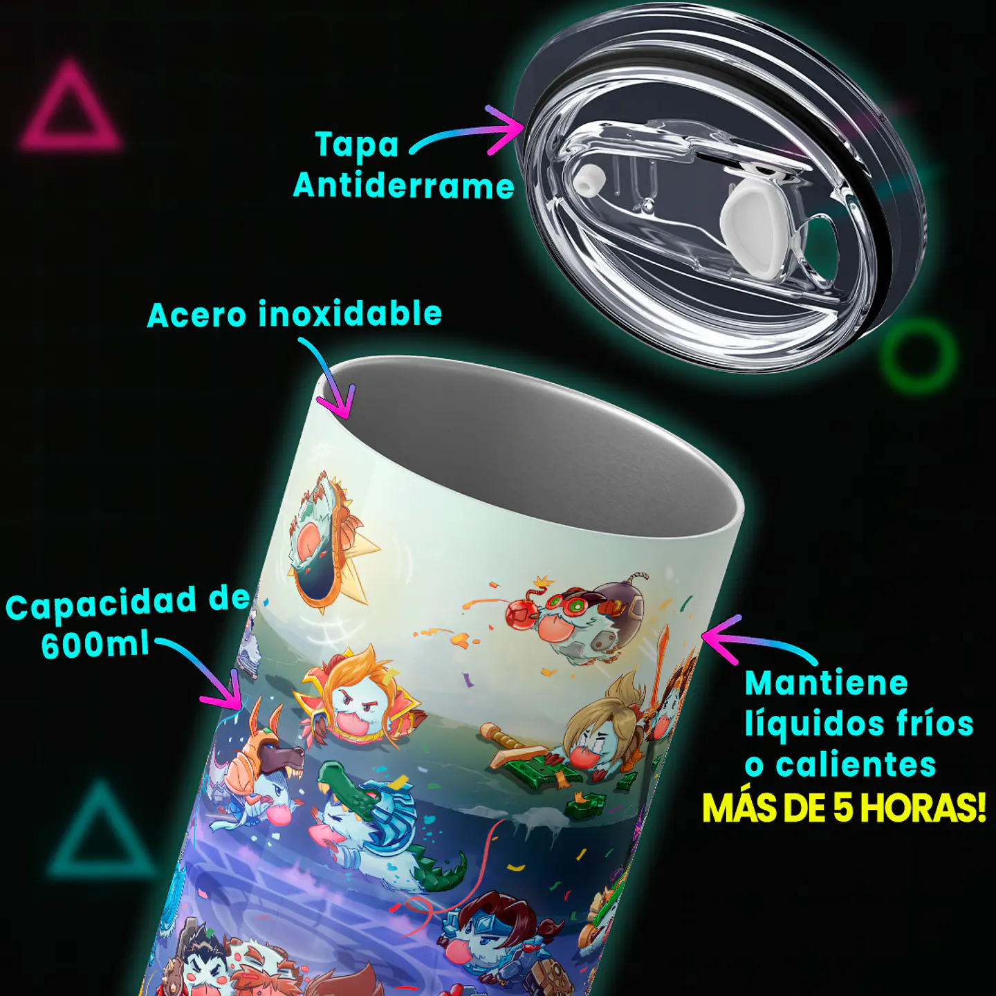 Vaso térmico 600ml - Diseño League of Legends Poros Party 4