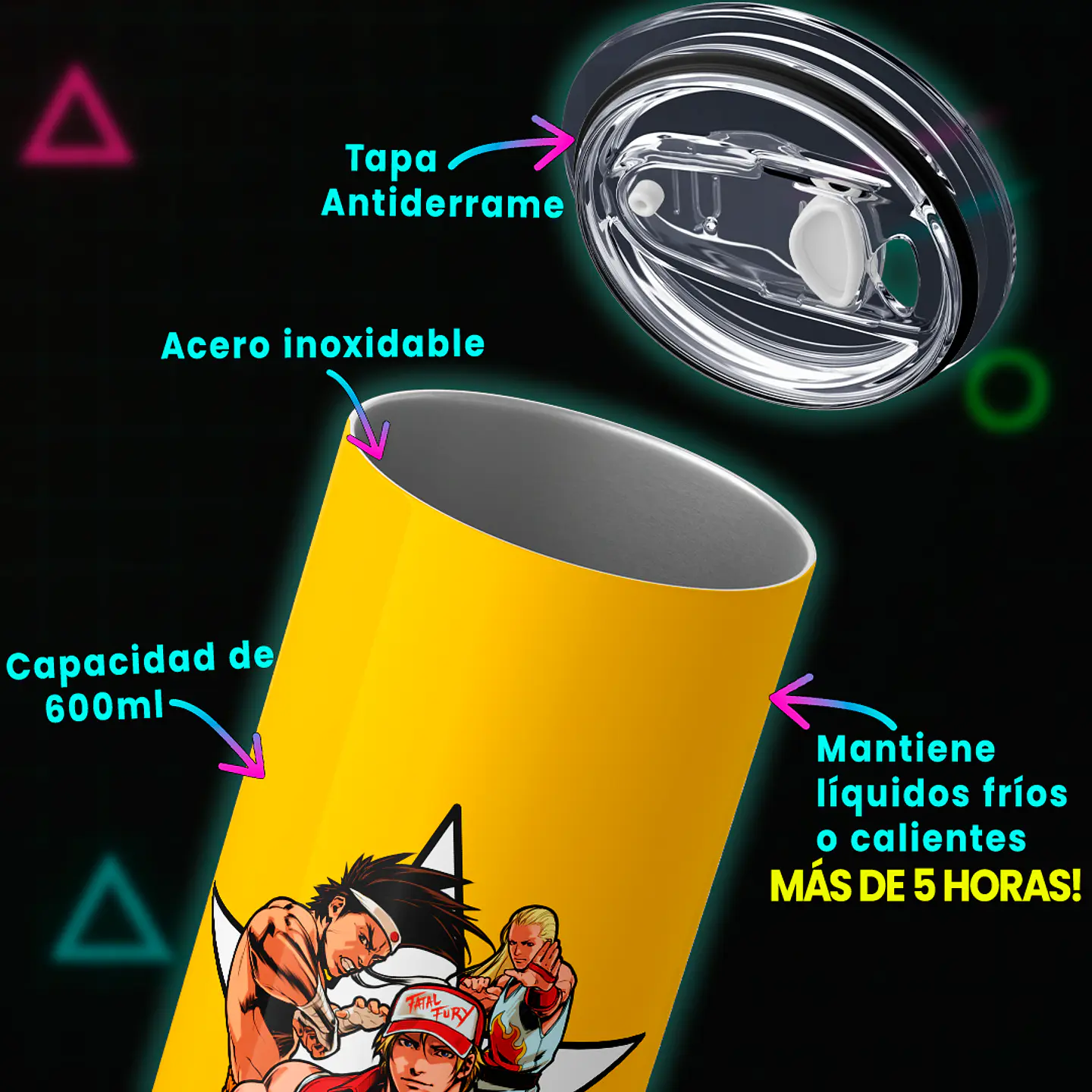 Vaso térmico 600ml - Diseño Fatal Fury Team Star 3