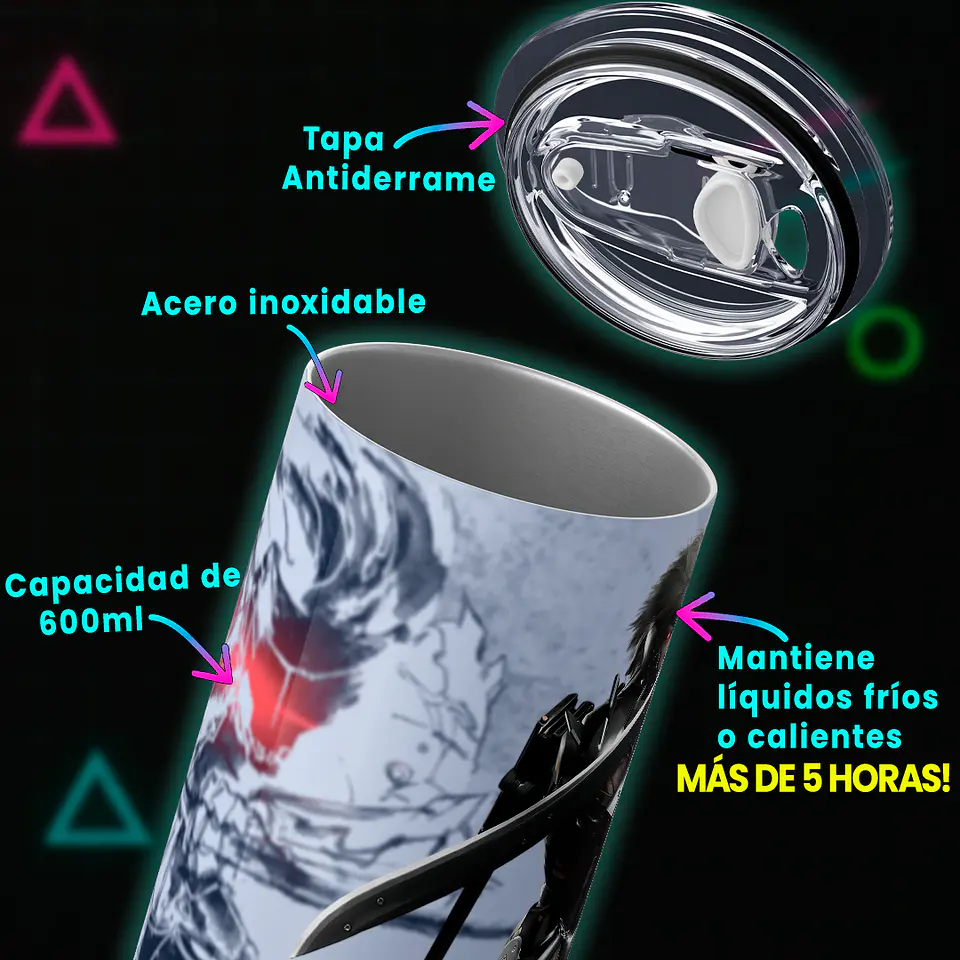 Vaso térmico 600ml - Diseño Raiden Cyborg Ninja Style 4