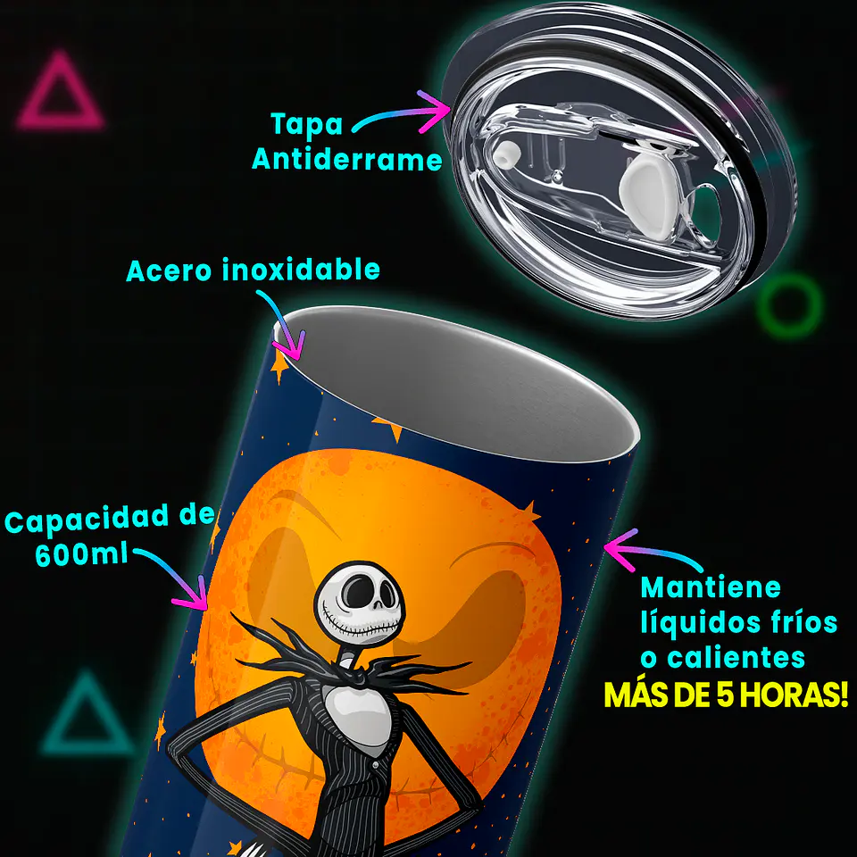 Vaso térmico 600ml - Diseño Jack Skellington Moonlight King 3