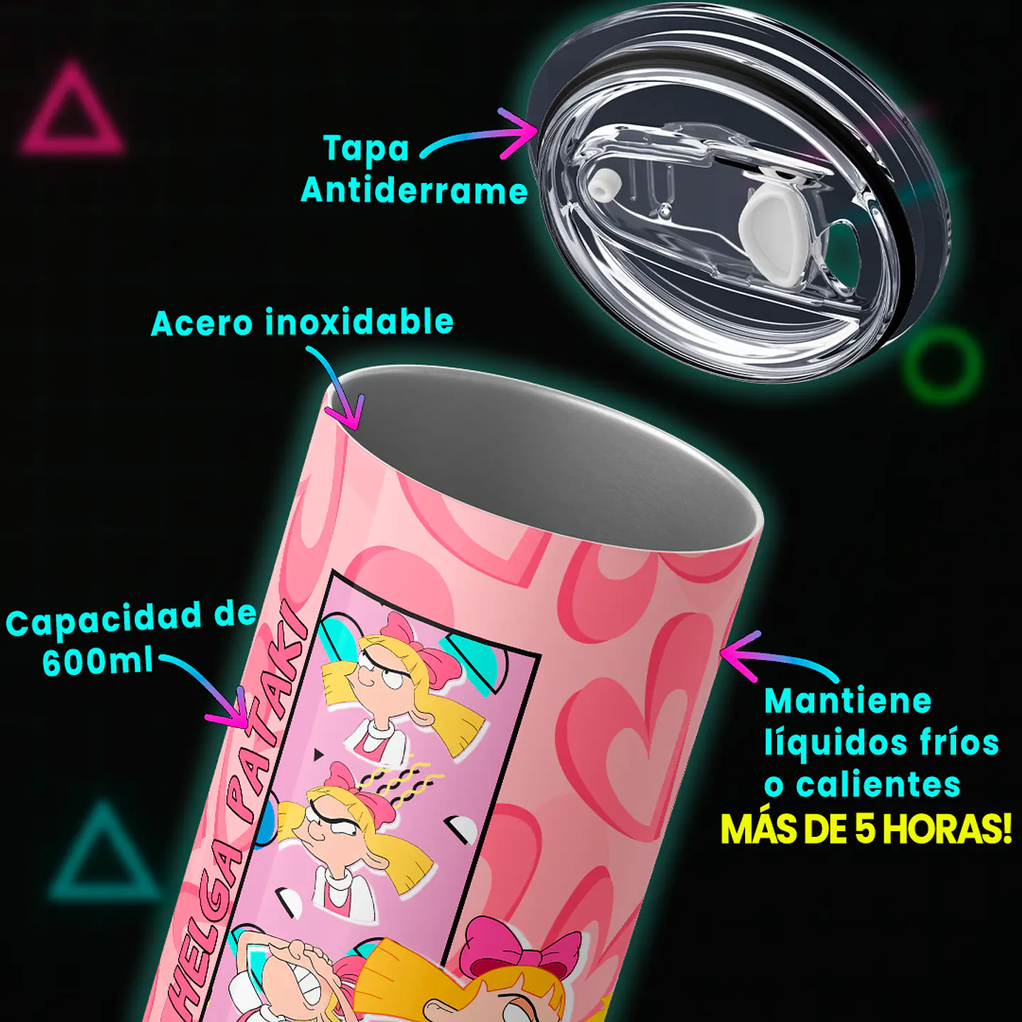 Vaso térmico 600ml - Diseño Arnold & Helga Secret Love Edition 4