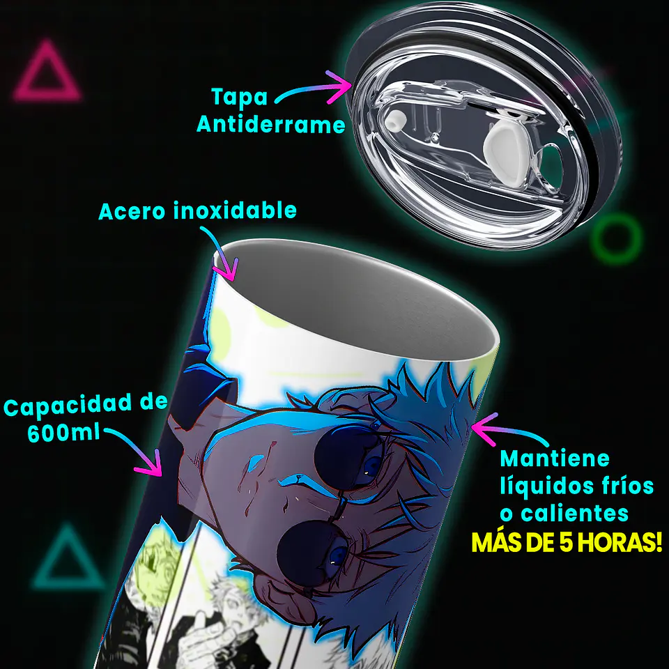 Vaso térmico 600ml - Diseño Gojo & Geto Cursed Rivalry 4