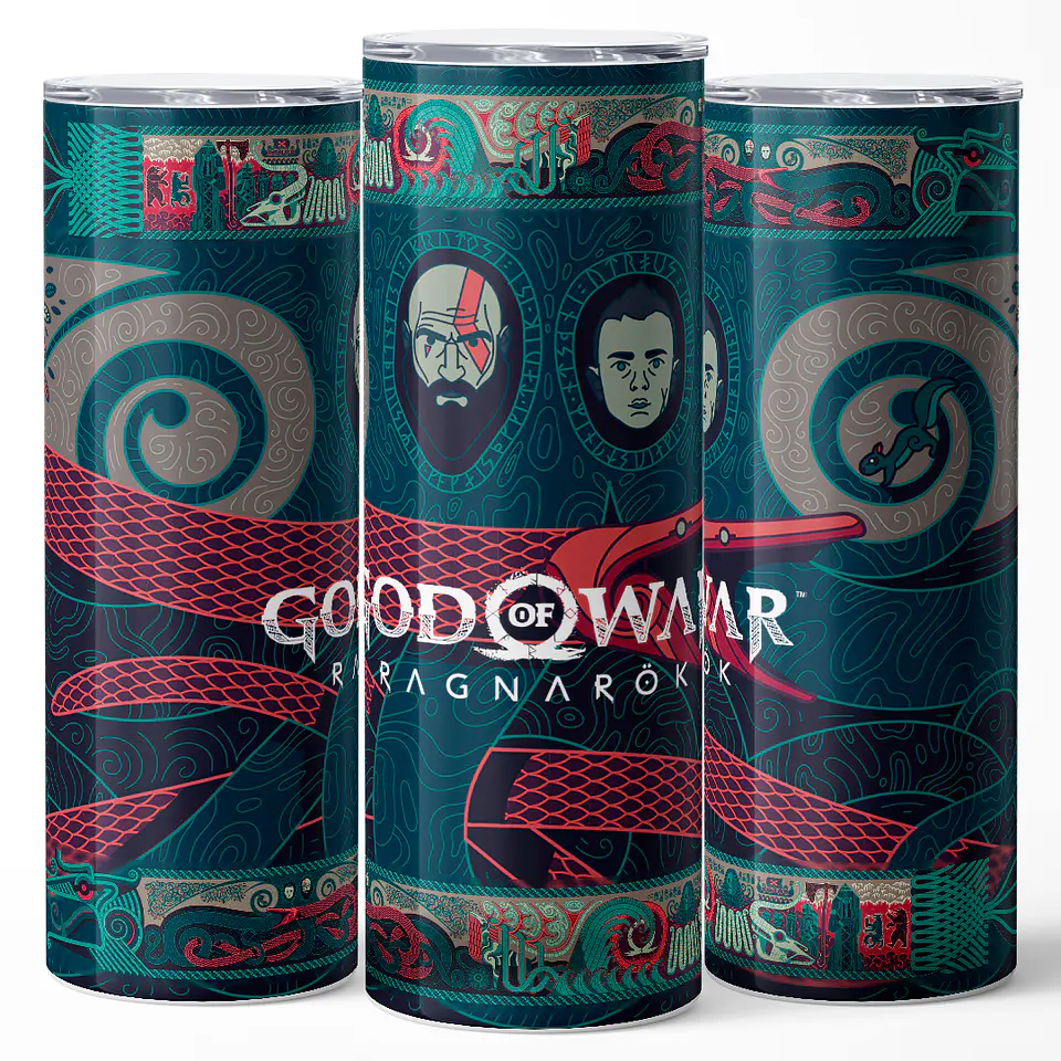 Vaso térmico 600ml - Diseño God of War Ragnarök Mythic Mural 3
