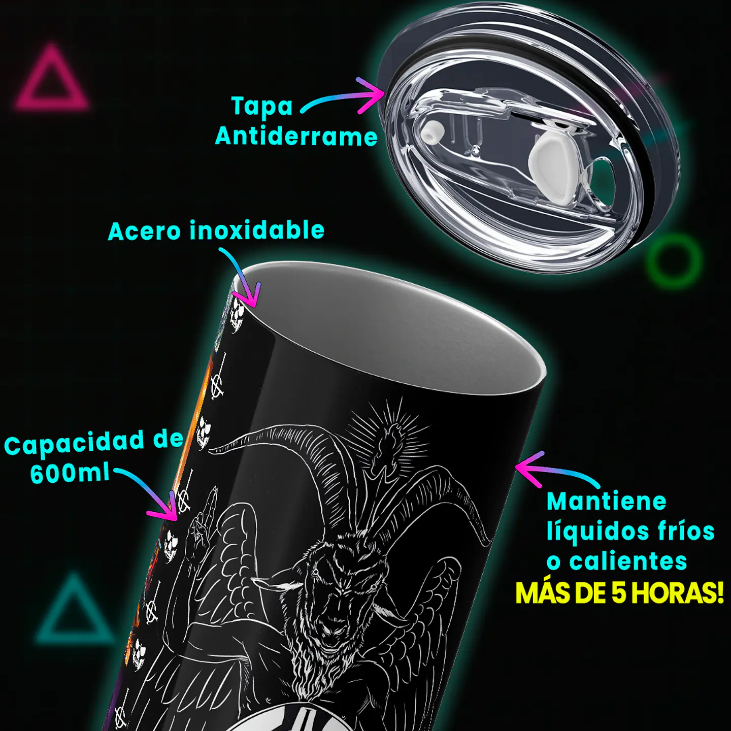 Vaso térmico 600ml - Diseño Ghost Ritual Collage 4