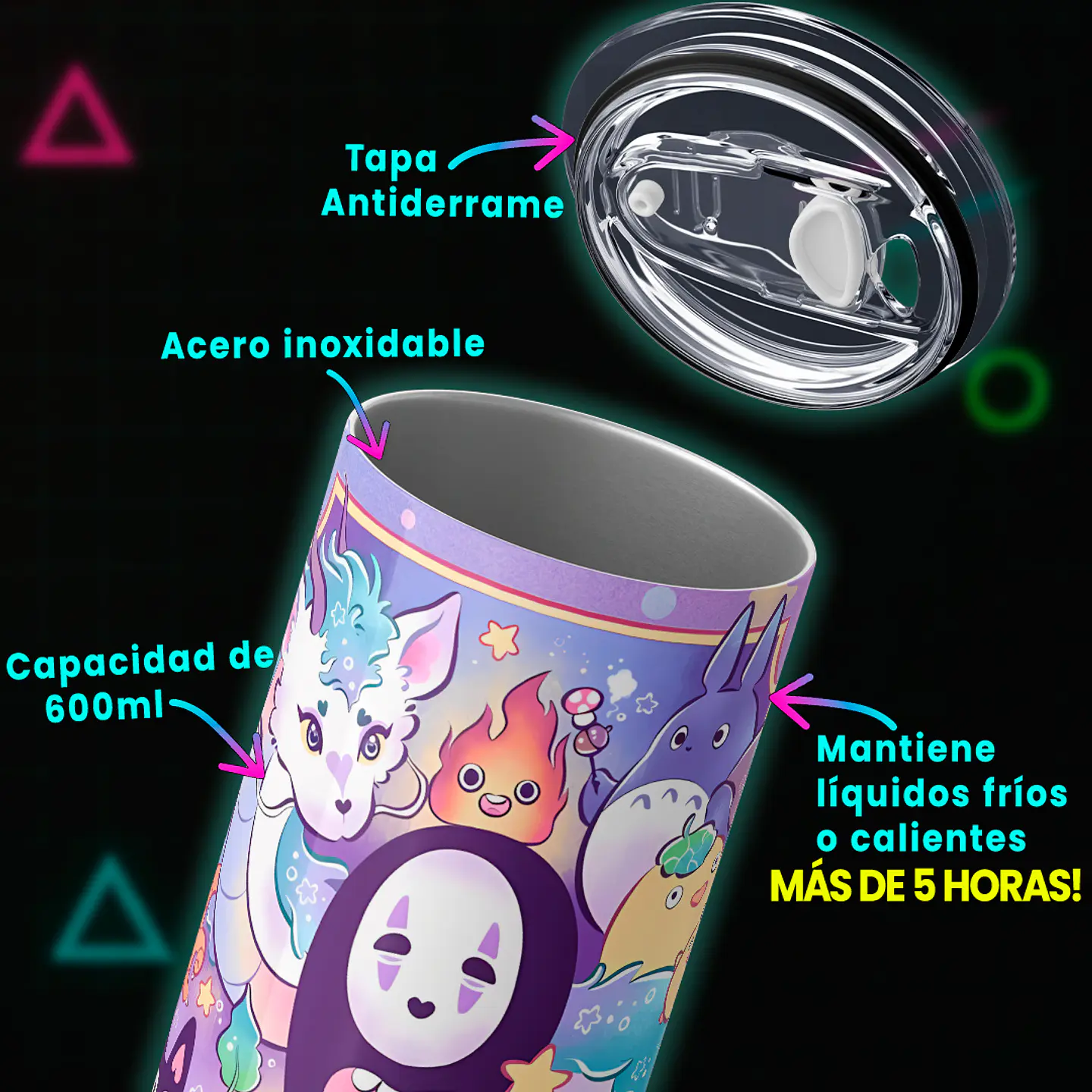 Vaso térmico 600ml - Diseño Ghibli Pastel Tea Party 4