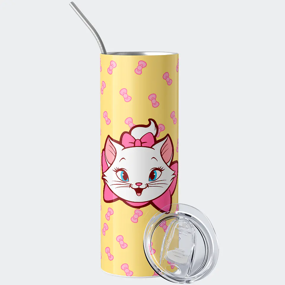 Vaso térmico 600ml - Diseño Marie Pink Bows 2