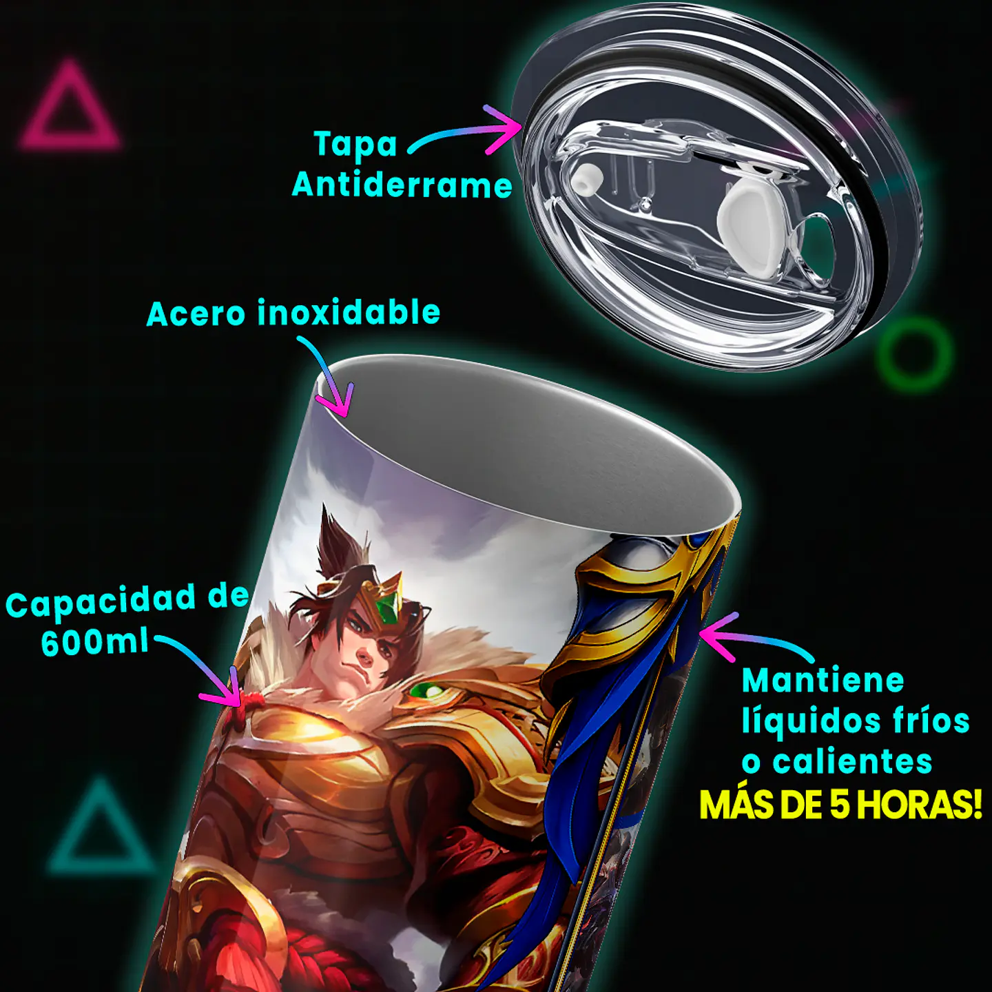 Vaso térmico 600ml - Diseño Garen Demacian Justice 4