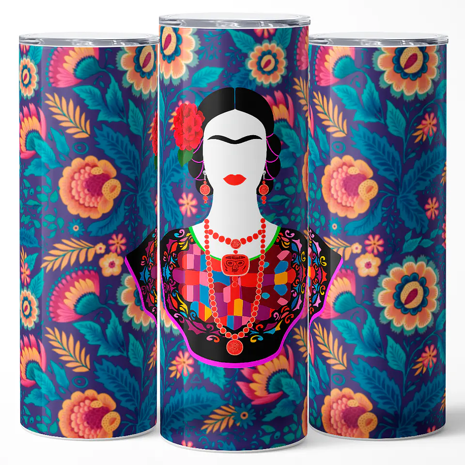 Vaso térmico 600ml - Diseño Frida Floral Heritage 3