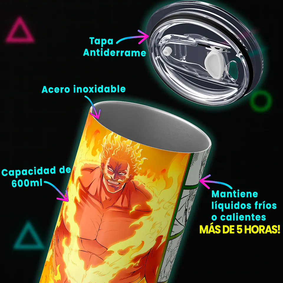 Vaso térmico 600ml - Diseño Escanor Lion's Sin of Pride 4