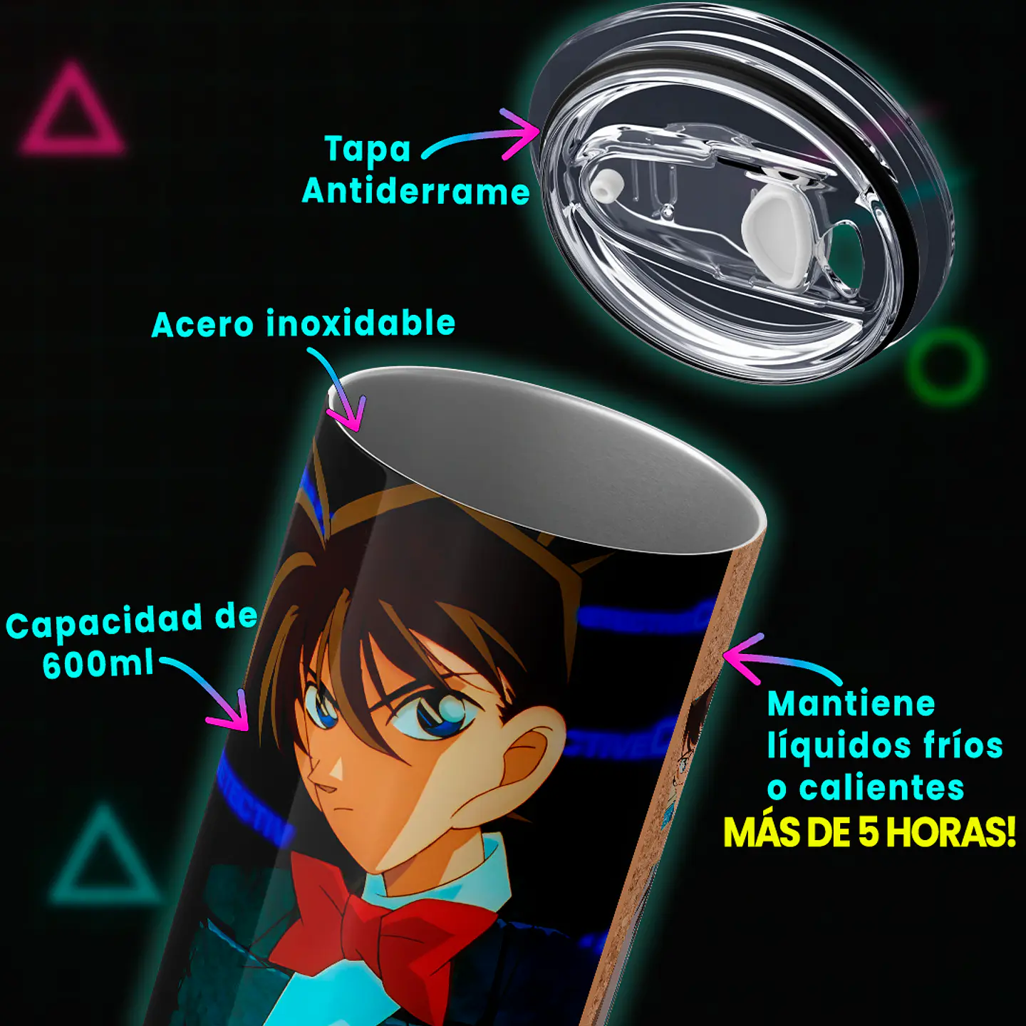 Vaso térmico 600ml - Diseño Detective Conan Mystery Case 4