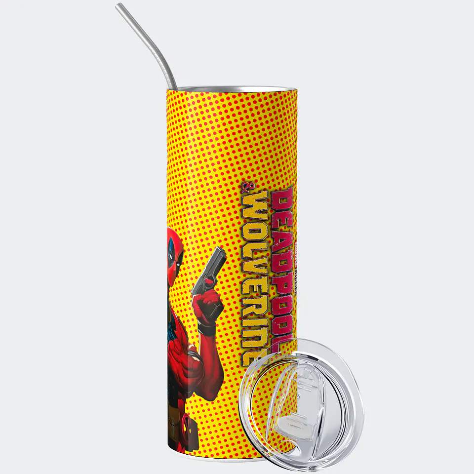 Vaso térmico 600ml - Diseño Deadpool & Wolverine Pop Art 2