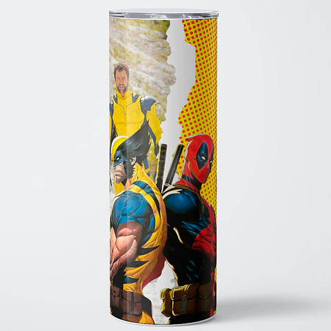 Vaso térmico 600ml - Diseño Deadpool & Wolverine Pop Art