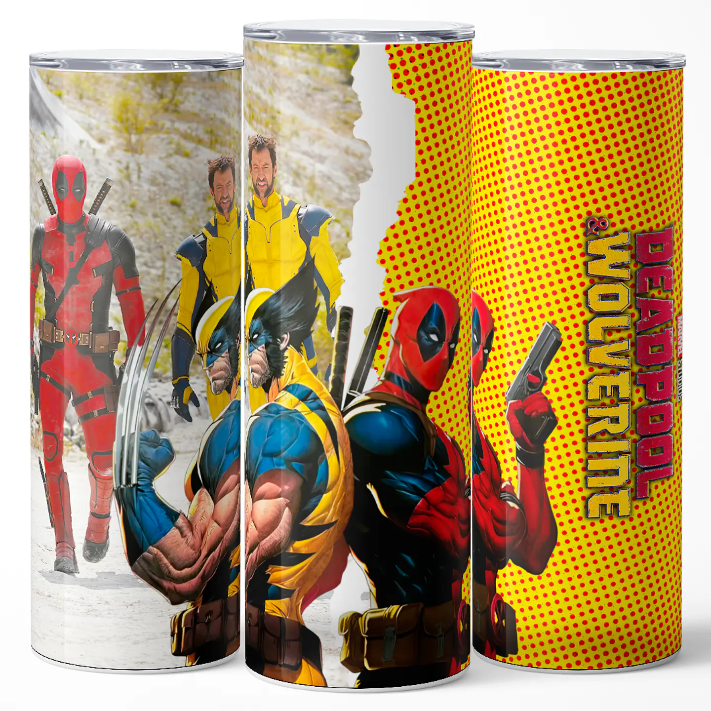 Vaso térmico 600ml - Diseño Deadpool & Wolverine Pop Art 4