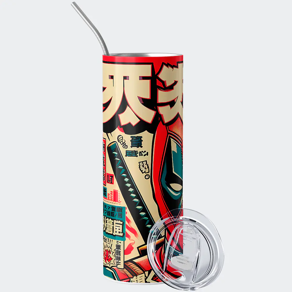 Vaso térmico 600ml - Diseño Deadpool Crimson Kanji 2