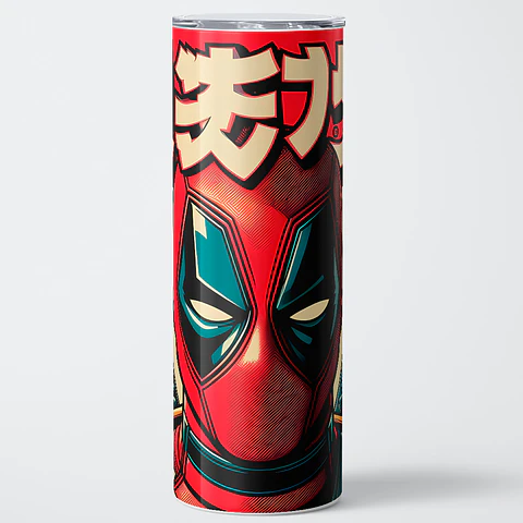 Vaso térmico 600ml - Diseño Deadpool Crimson Kanji