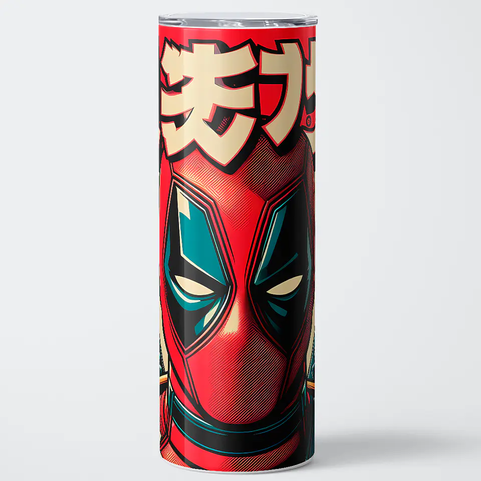 Vaso térmico 600ml - Diseño Deadpool Crimson Kanji 1
