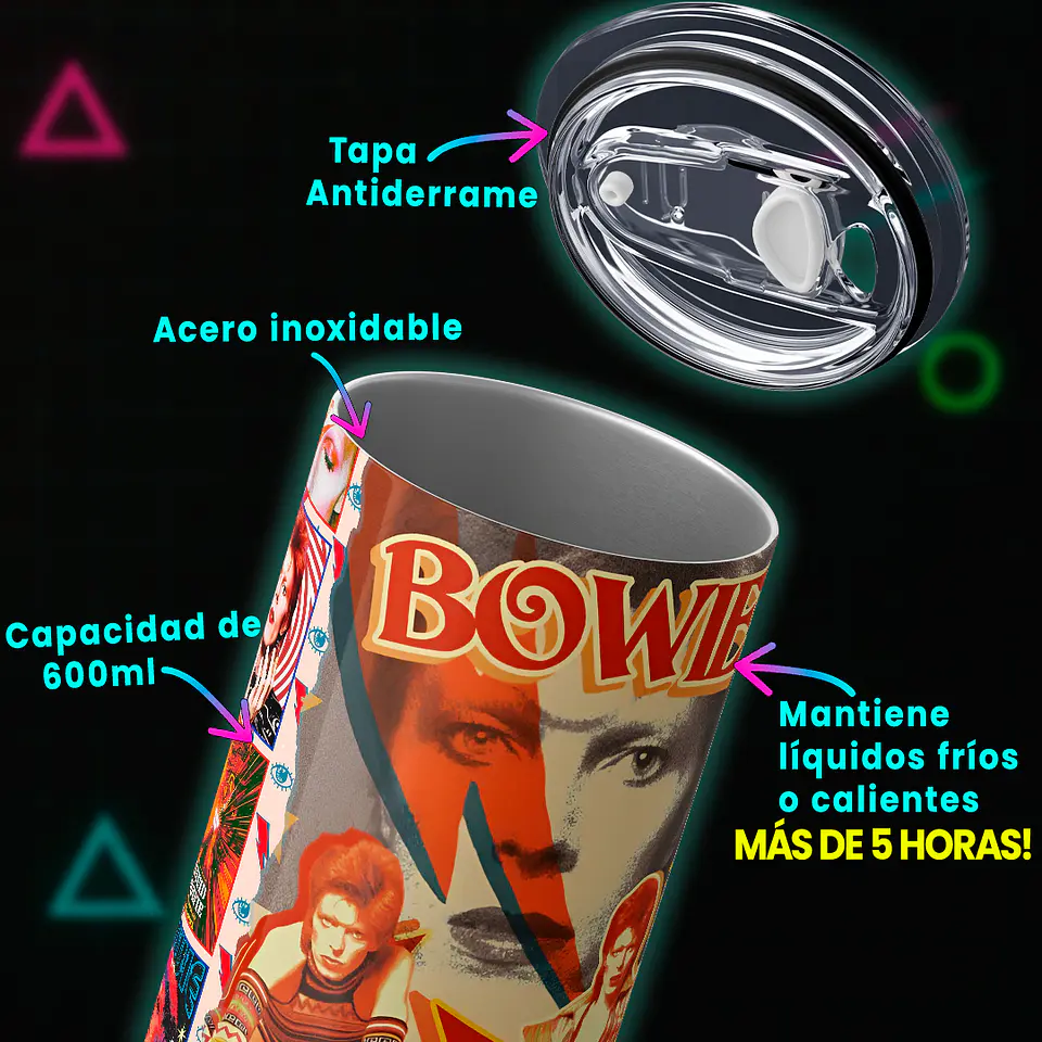 Vaso térmico 600ml - Diseño David Bowie Starman Collage 4