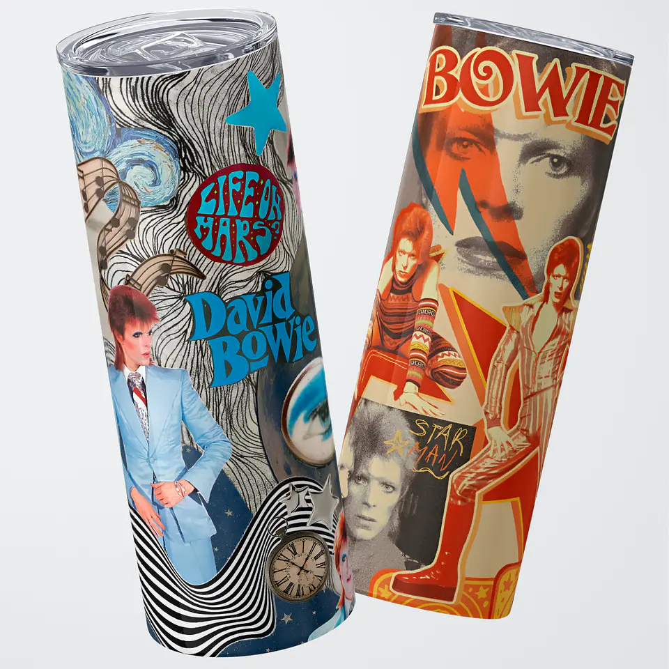 Vaso térmico 600ml - Diseño David Bowie Starman Collage 1