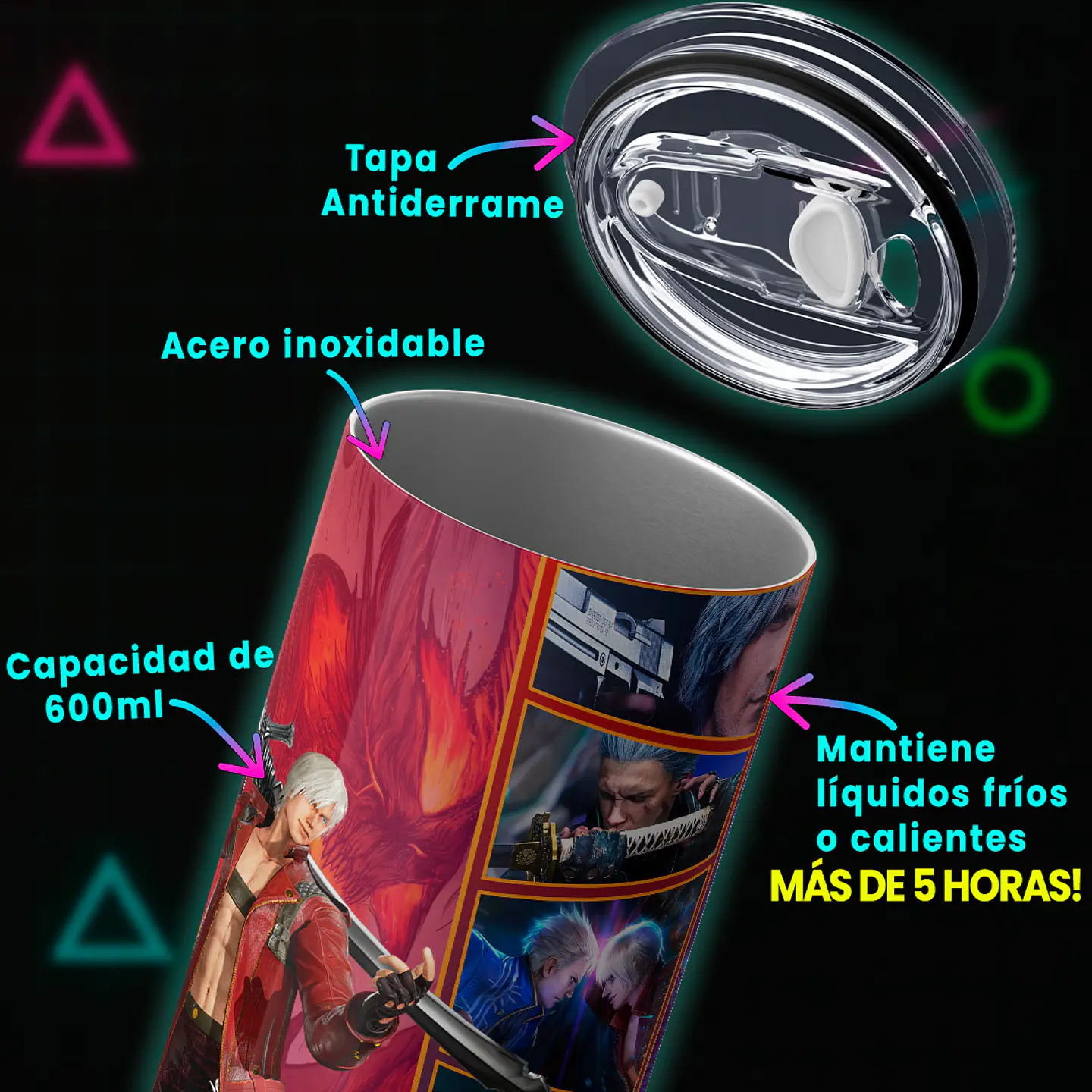 Vaso térmico 600ml - Diseño Devil May Cry Dual Destinies 4
