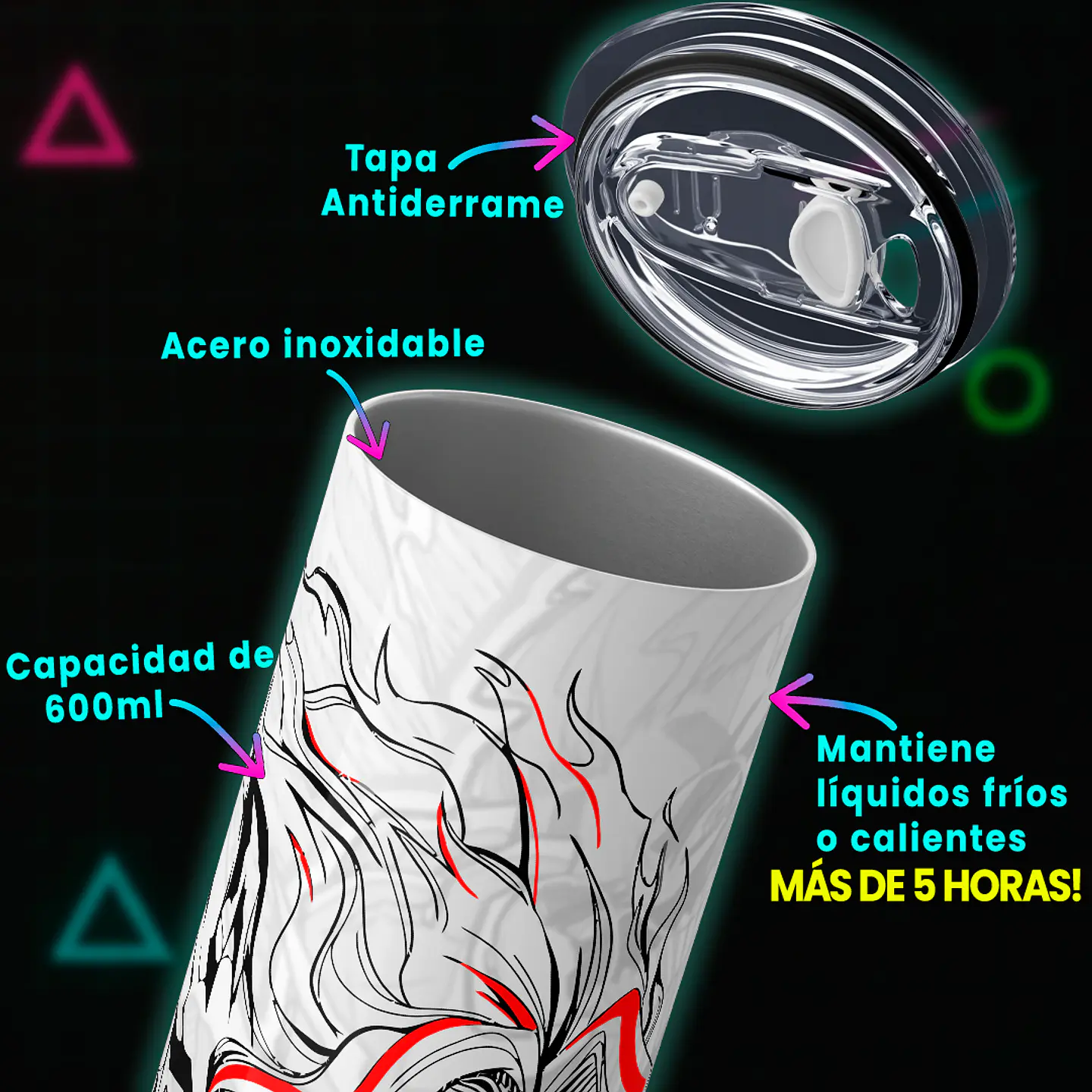 Vaso térmico 600ml - Diseño Dandadan Turbo Granny Glitch 4