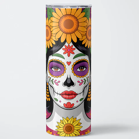 Vaso térmico 600ml - Diseño Catrina Sunflower Spirit