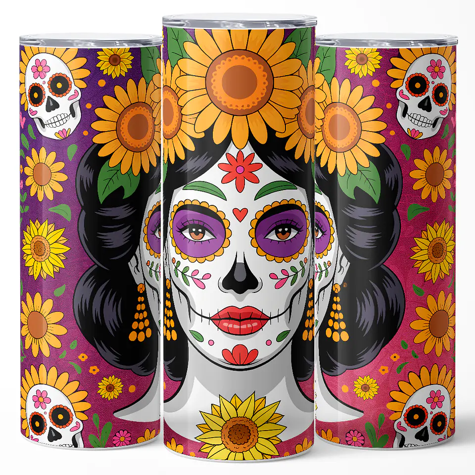 Vaso térmico 600ml - Diseño Catrina Sunflower Spirit 3