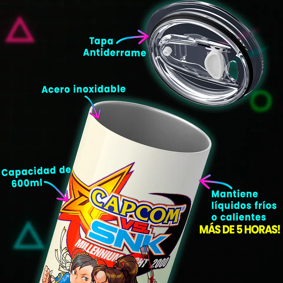 Vaso térmico 600ml - Diseño Capcom vs SNK Millennium Fight 4
