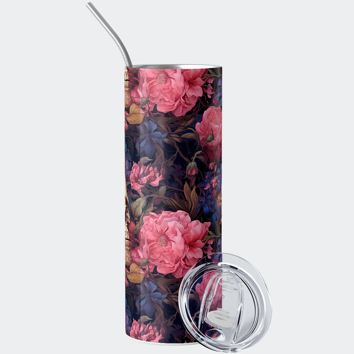 Vaso térmico 600ml - Diseño Skull & Peony Dark Bloom 2